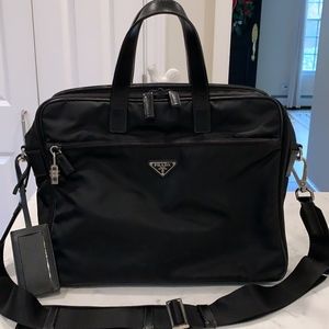 PRADA Briefcase Black Nylon Business Bag (Laptop)
